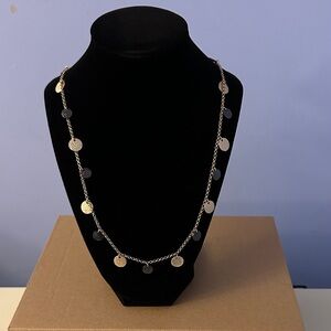 Gold and Black Disc Necklace with Earrings